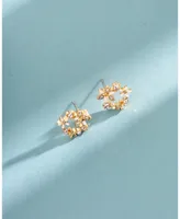 lonna & lilly Crystal Flower Open Stud Extra Small Earrings