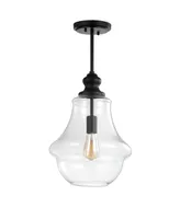 Jonathan Y Adam 12" Adjustable Metal/Glass Led Pendant