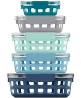 Ello Duraglass Mixed 10-Pc. Food Storage Container Set, Blue