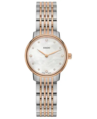 Rado Women's Swiss Centrix Diamond-Accent Two-Tone Pvd Stainless Steel Bracelet Watch 27mm