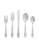 Riverridge Rose 46 Piece Monogrammed Flatware Set -T, Service for 8