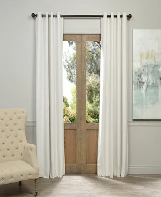 Half Price Drapes Porcelain White Grommet Signature Velvet Blackout Curtain