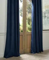 Half Price Drapes Midnight Blue Grommet Signature Velvet Blackout Curtain