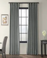 Half Price Drapes Platinum Solid Faux Silk Taffeta Room Darkening Curtain