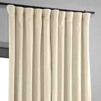 Half Price Drapes Ivory Signature Extra Wide Velvet Blackout Curtain