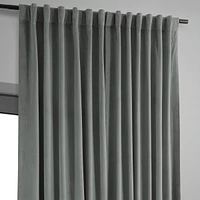 Half Price Drapes Silver Grey Signature Extra Wide Velvet Blackout Curtain