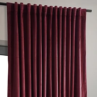 Half Price Drapes Burgundy Signature Extra Wide Velvet Blackout Curtain