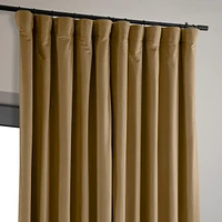 Half Price Drapes Amber Gold Signature Extra Wide Velvet Blackout Curtain