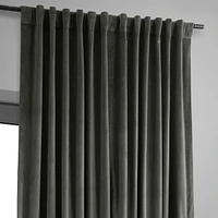 Half Price Drapes Gunmetal Grey Signature Extra Wide Velvet Blackout Curtain