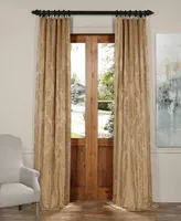 Half Price Drapes Magdelena Beige & Gold Damask Faux Silk Jacquard Room Darkening Curtain