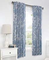 Half Price Drapes Tea Time China Blue Floral Room Darkening Curtain