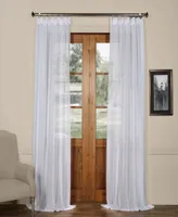 Half Price Drapes Aspen White Textured Faux Linen Sheer Curtain