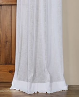 Half Price Drapes Aspen White Grommet Textured Faux Linen Sheer Curtain