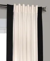 Half Price Drapes Fresh Popcorn & Black Bordered Vertical Printed Cotton Curtain