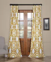 Half Price Drapes Mecca Gold Geometric Printed Cotton Room Darkening Curtain