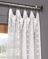 Half Price Drapes Strasbourg Dot Cream Geometric Patterned Faux Linen Sheer Curtain