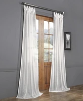 Half Price Drapes Montpellier Striped Patterned Faux Linen Sheer Curtain