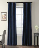 Half Price Drapes Navy Blue Faux Silk Taffeta Blackout Curtain