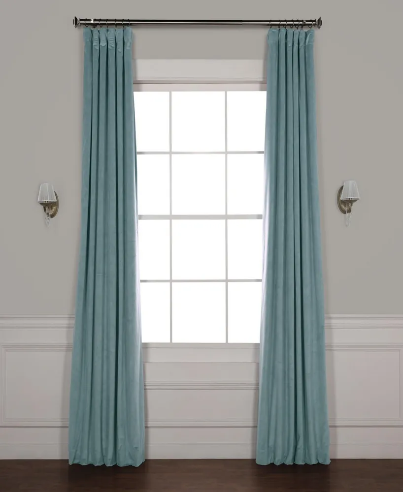 Half Price Drapes Skylark Blue Signature Velvet Blackout Curtain