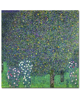 Gustav Klimt 'Roses Under the Trees, 1905' Canvas Art - 18" x 18"