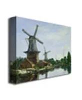 Eugene Boudin 'Dutch Windmills' Canvas Art - 24" x 18"