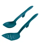 Rachael Ray Tools and Gadgets Lazy Flexi Turner Scraping Spoon Set, Teal