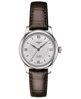 Tissot Women's Swiss Automatic Le Locle Brown Leather Strap Watch 29mm