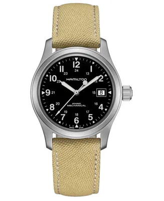 Hamilton Unisex Swiss Mechanical Khaki Field Khaki Canvas Strap Watch 38mm