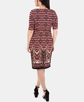 Ny Collection Printed Draped Shift Dress