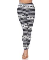 White Mark Women's One Fits Most Printed Leggings