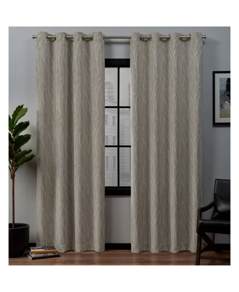 Set of 2 63x52 Catarina Layered Solid Blackout and Sheer Hidden Tab Top Curtain Panel White - Exclusive Home