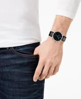 Tissot Men's Swiss Chronograph Carson Premium Black Leather Strap Watch 41mm