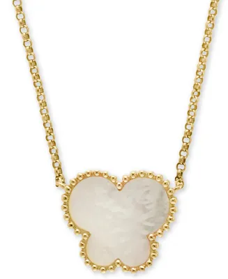 Effy Mother-of-Pearl Butterfly 18" Pendant Necklace in 14k Yellow Gold