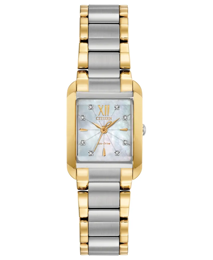 Citizen Eco-Drive Women's Bianca Diamond-Accent Two-Tone Stainless Steel Bracelet Watch 22mm