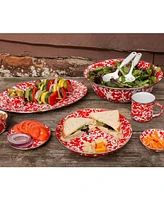 Golden Rabbit Red Swirl Enamelware Collection 5 Quart Serving Bowl