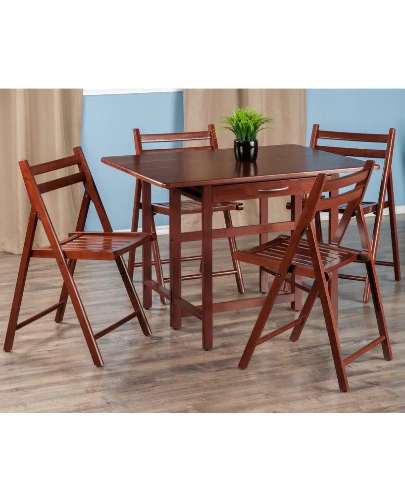 Taylor 5-Piece Drop Leaf Table with 4 Folding Chairs Set
