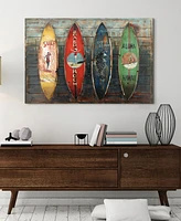 Empire Art Direct 'Surfboards' Metallic Handed Painted Rugged Wooden Blocks Wall Sculpture - 32" x 48"
