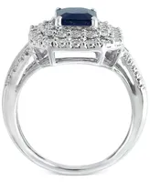 Effy Sapphire (1-1/2 ct. t.w) and Diamond (1/2 ct. t.w) Ring in 14K White Gold (Also Available In Tanzanite)