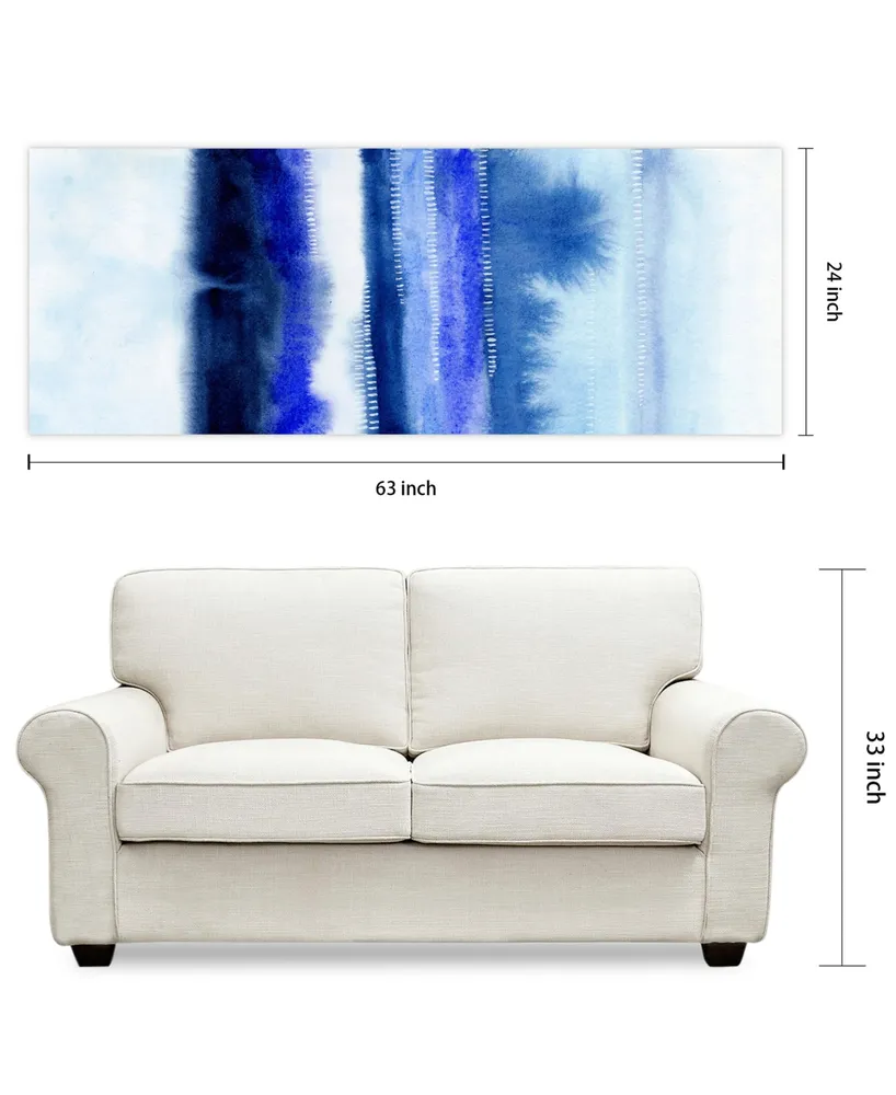 Empire Art Direct 'Shorebreak Abstract B' Frameless Free Floating Tempered Glass Panel Graphic Wall Art - 63" x 24''