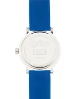 EwatchFactory Men's Marvel's Classic Captain America Blue Strap Watch 44mm