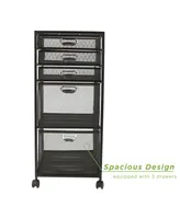 Mind Reader 5-Tiered Drawer Storage Cart, Utility Cart