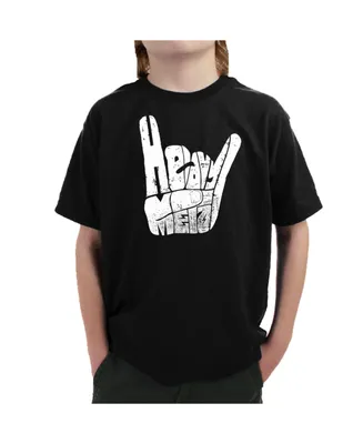 La Pop Art Boys Word T-shirt - Heavy Metal