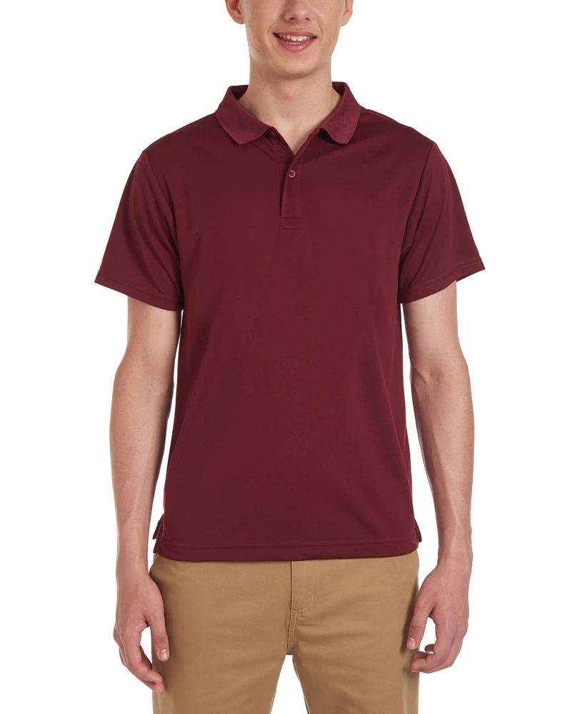 Nautica Young Men Uniform Short Sleeve Performance Stretch Polo