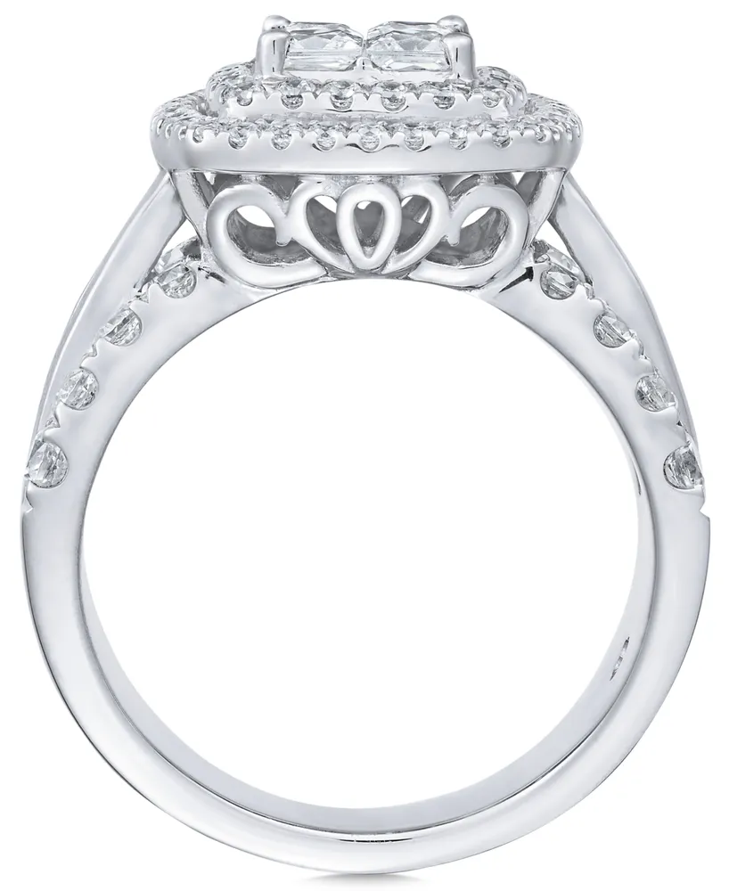 Diamond Princess Halo Engagement Ring (2 ct. t.w.) in 14k Gold