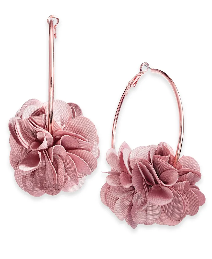 I.n.c. International Concepts Fabric Flower Hoop Earrings