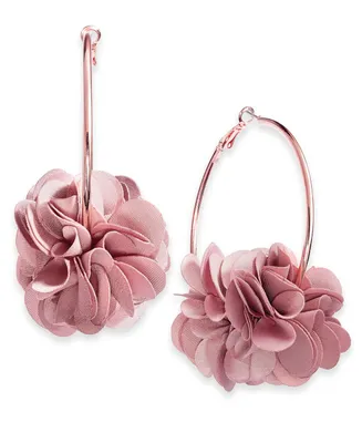 I.n.c. International Concepts Fabric Flower Hoop Earrings