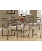 Monarch Specialties 5 Piece Microfiber Dining Set