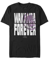 Marvel Men's Black Panther Wakanda Forever Logo Short Sleeve T-Shirt