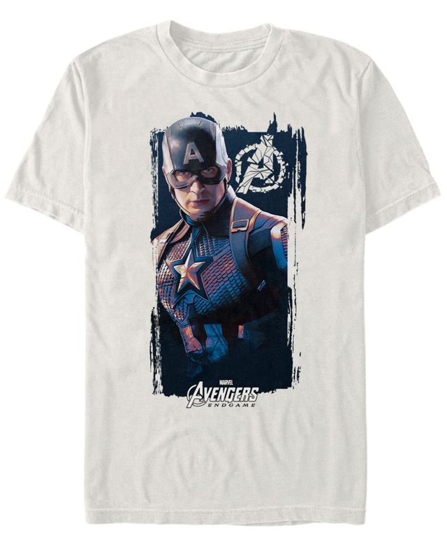 Marvel Men's Avengers Endgame Distorted Captain America Logo Short Sleeve T-Shirt