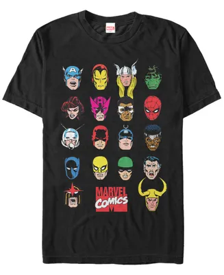 Marvel Men's Comic Collection Classic Head Shots Short Sleeve T-Shirt